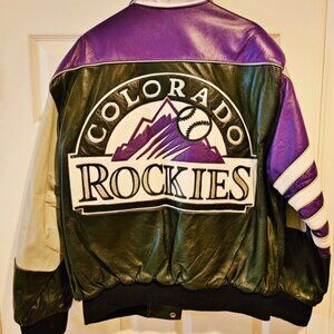Vintage Colorado Rockies Commemorative "Inaugural 1993 Season" Leather Jacket